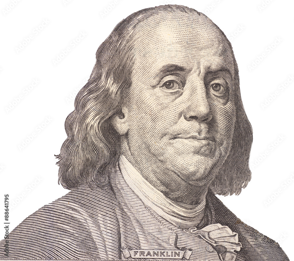 Portrait of  U.S. president Benjamin Franklin