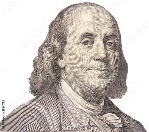 Portrait of  U.S. president Benjamin Franklin photo