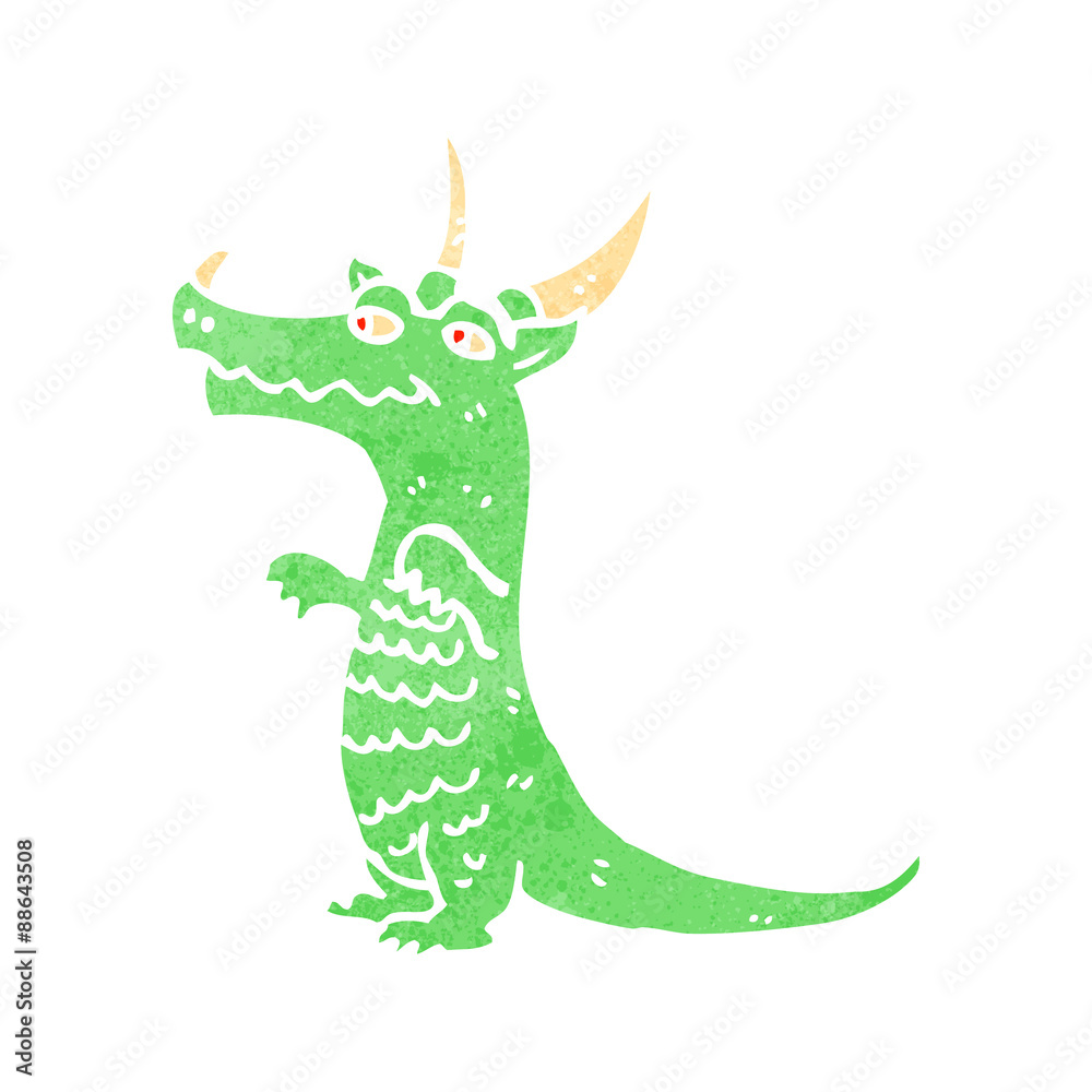 Fototapeta premium retro cartoon dragon