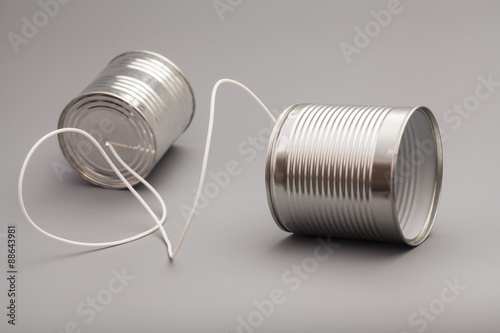 tin can phone.communication concept photo