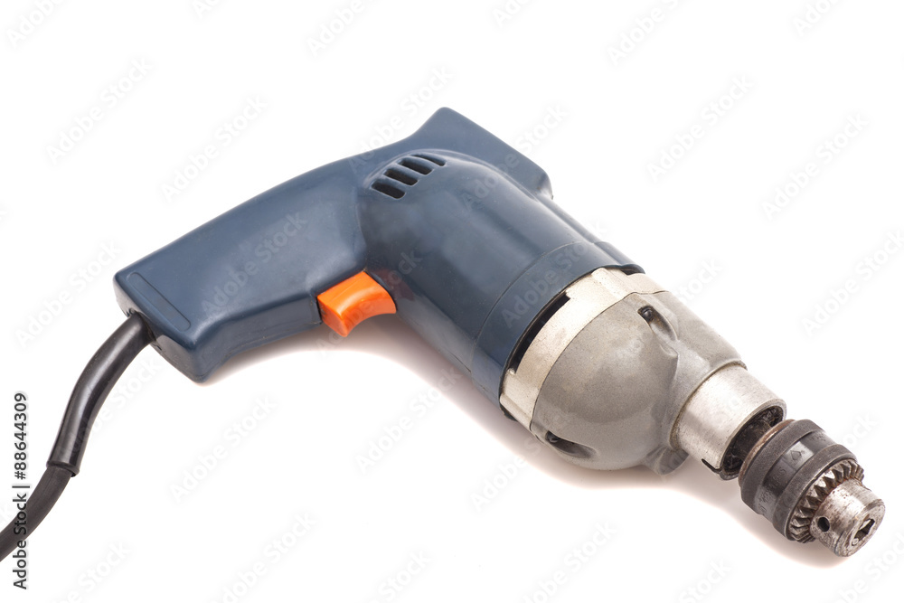 Screwdriver or drill machine isolated on white background