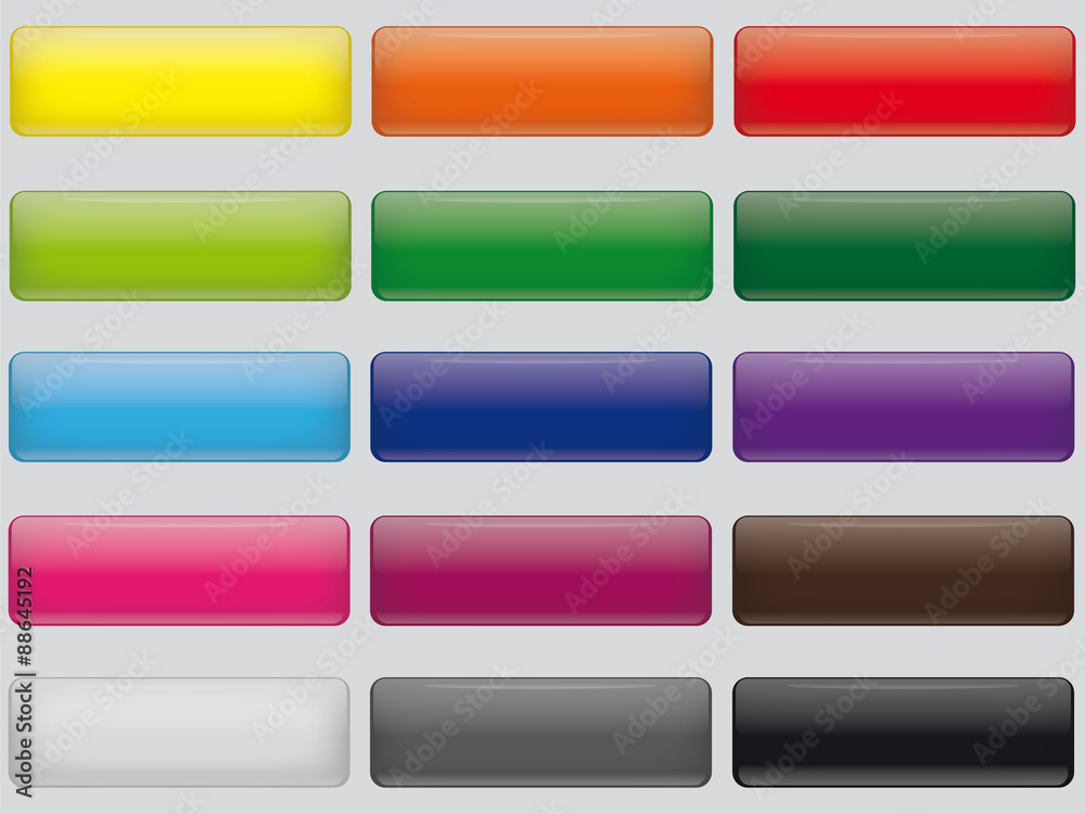 web button sammlung, rechteckig, Glanz design, web button sammlung, rechteckig, Glanz design,