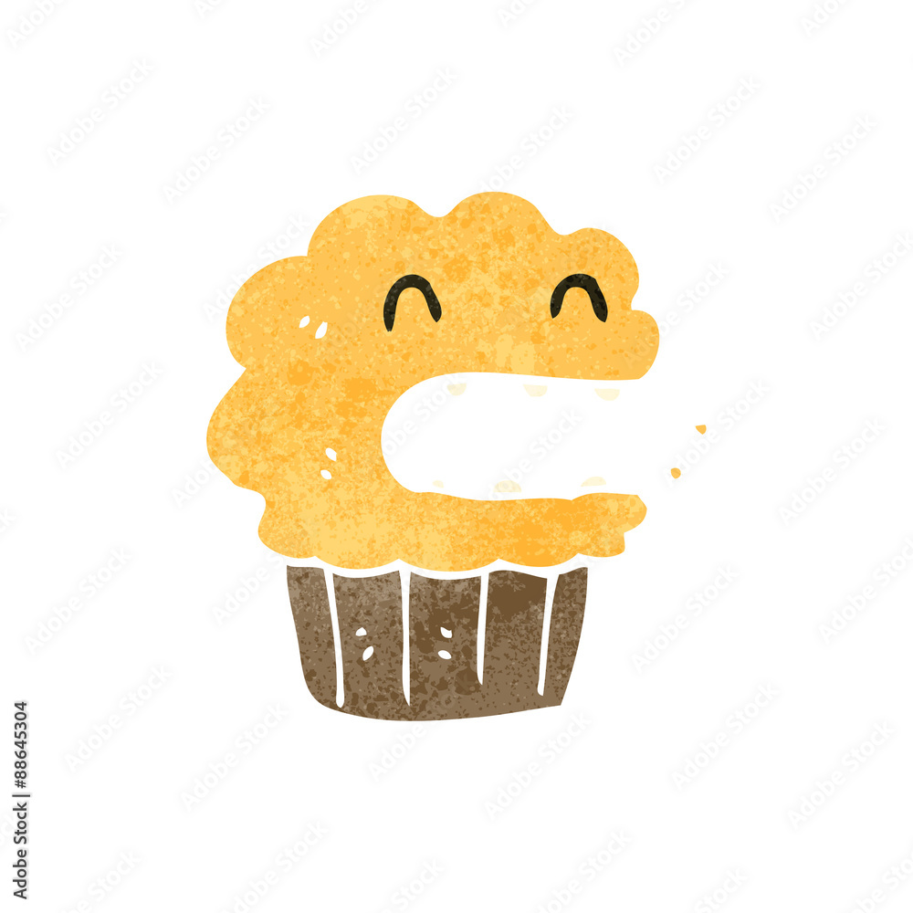 retro cartoon cupcake