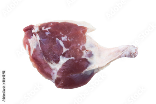 Raw chicken thigh isolated