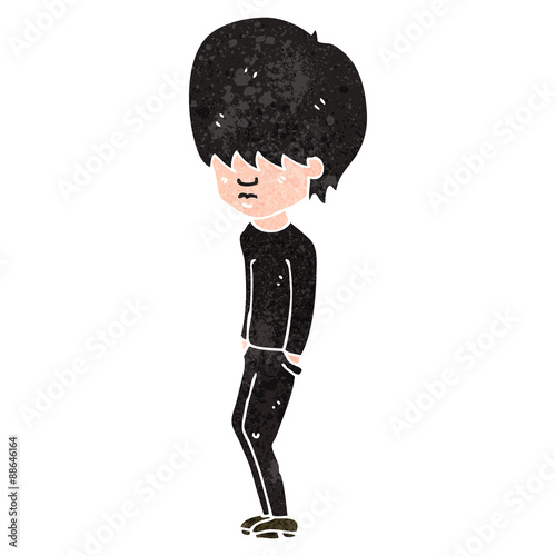 retro cartoon goth boy