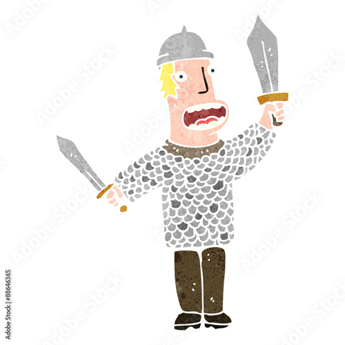 retro cartoon medieval soldier
