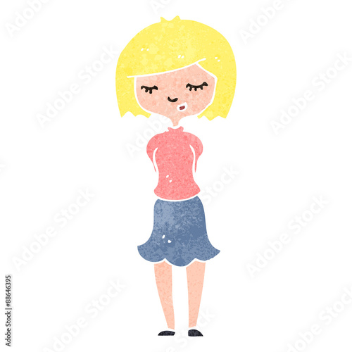 retro cartoon pretty blond girl