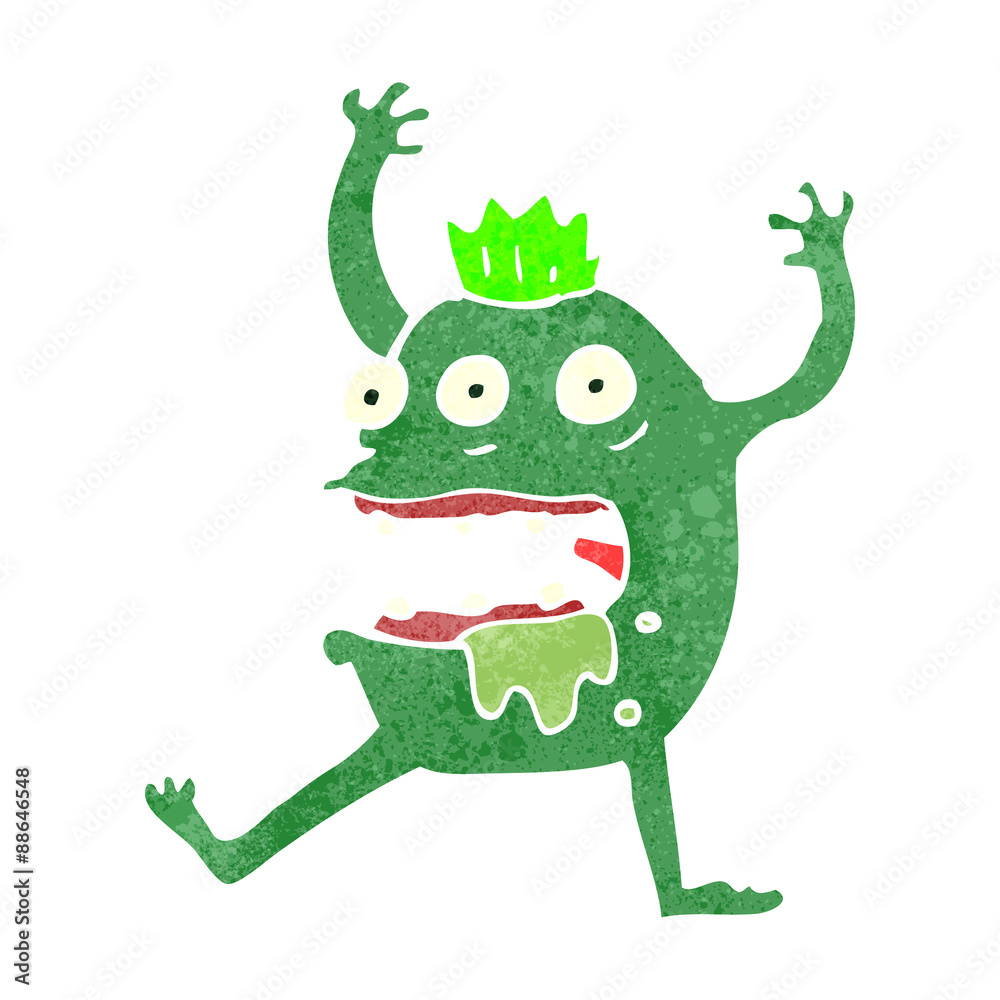 Obraz premium retro cartoon crazy monster