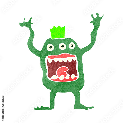 retro cartoon crazy monster