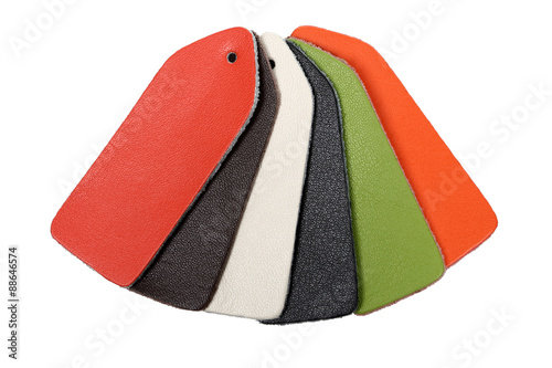 Multi-colored samples of leather