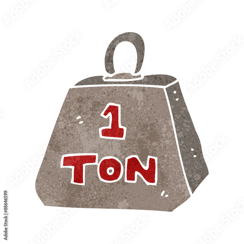 retro cartoon one ton weight