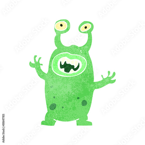 retro cartoon alien monster