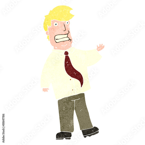 retro cartoon grinning salesman