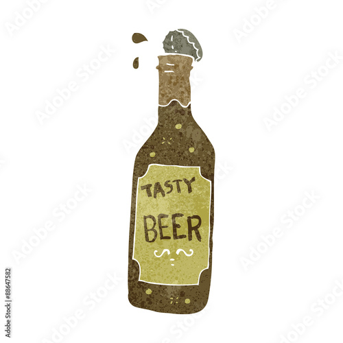 retro cartoon beer bottle