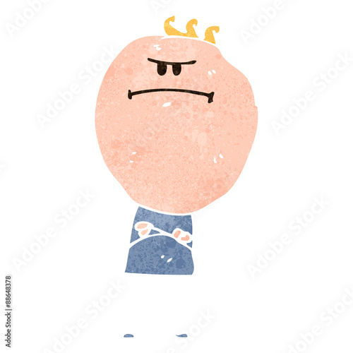retro cartoon grumpy man