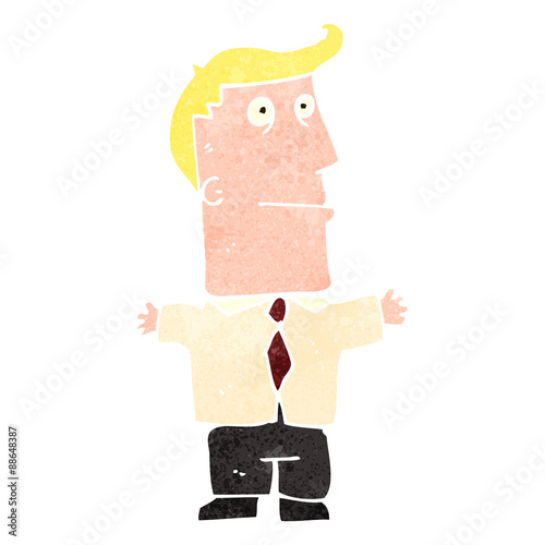 retro cartoon blond salesman