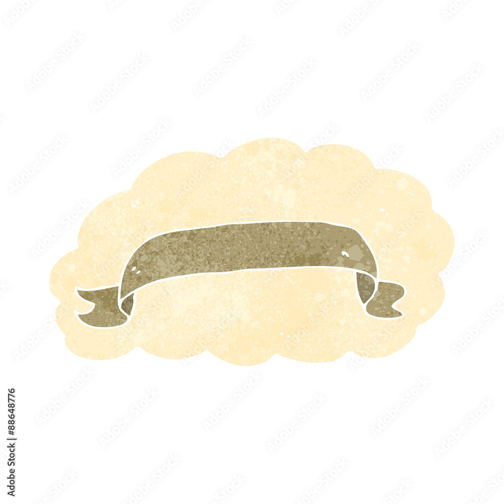 retro cartoon scroll banner symbol retro cartoon scroll banner symbol