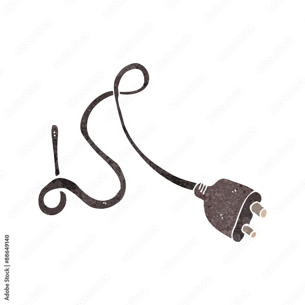 retro cartoon electrical plug retro cartoon electrical plug