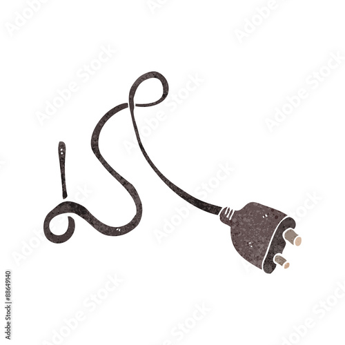 retro cartoon electrical plug