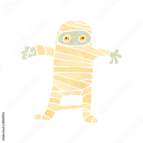 retro cartoon halloween mummy