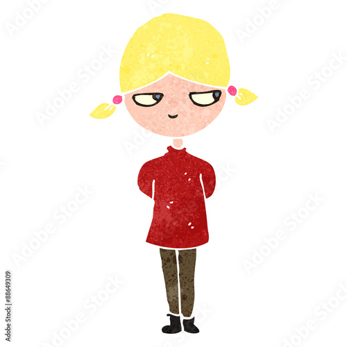 retro cartoon annoyed blond girl