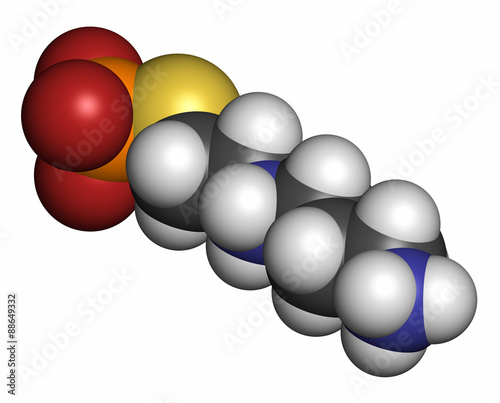 Amifostine cancer drug molecule.  photo