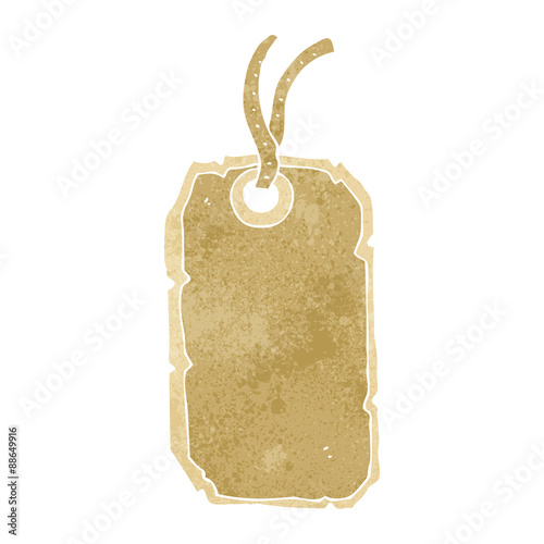 retro cartoon luggage tag