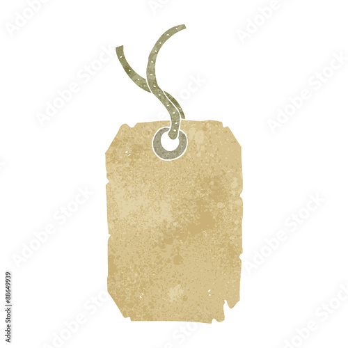 retro cartoon luggage tag