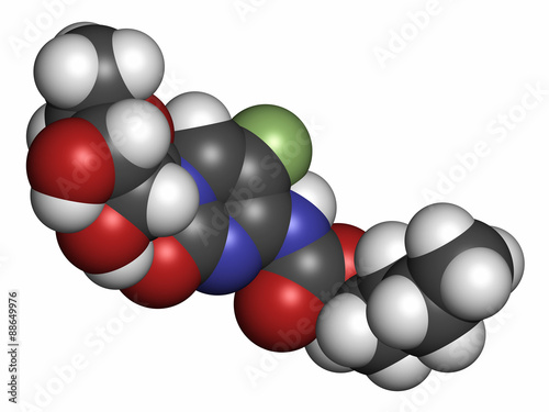 Capecitabine cancer drug molecule. Prodrug of 5-fluorouracil.