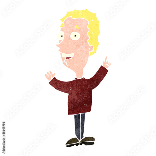 retro cartoon blond man