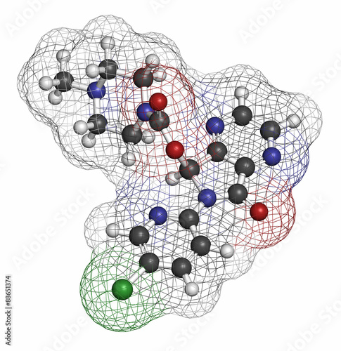 Eszopiclone hypnotic drug molecule (sleeping pill).  photo