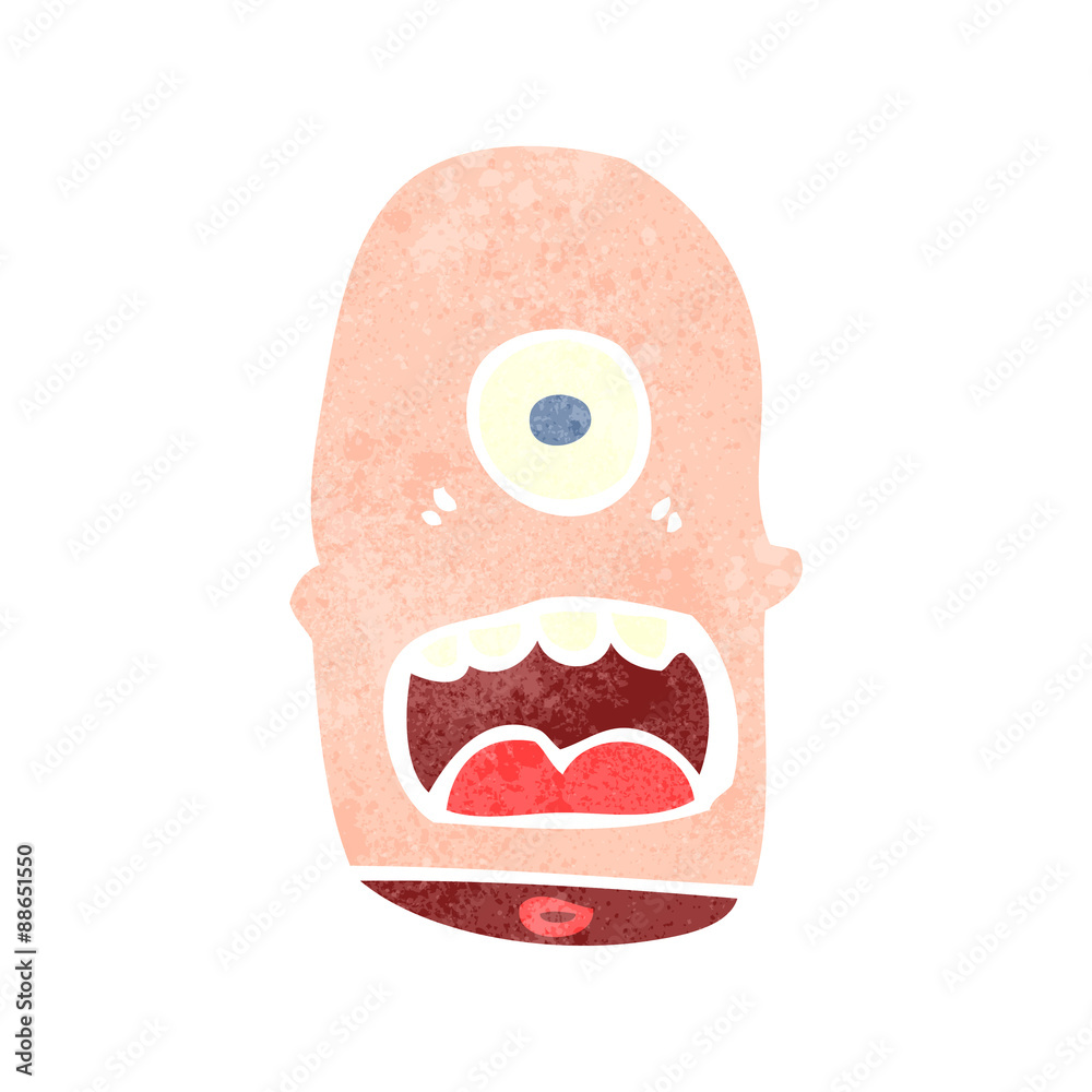 retro cartoon cyclops head retro cartoon cyclops head