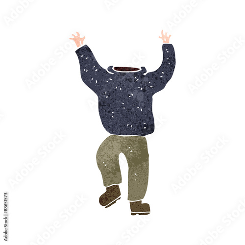 retro cartoon headless man
