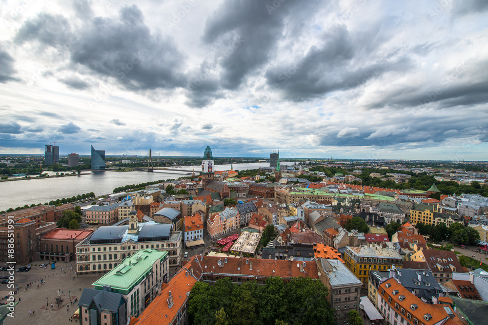 Panorama of Riga city. Latvia