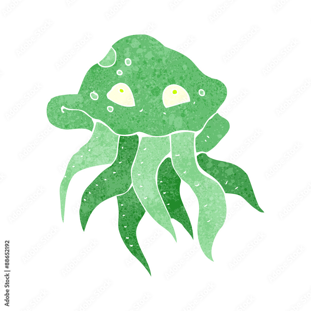retro cartoon jellyfish