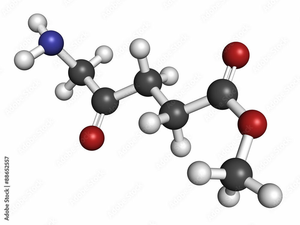 Methyl aminolevulinate non-melanoma skin cancer drug molecule. Methyl aminolevulinate non-melanoma skin cancer drug molecule.