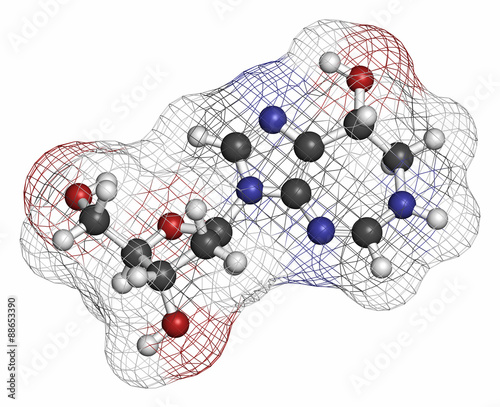 Pentostatin cancer drug molecule.  photo