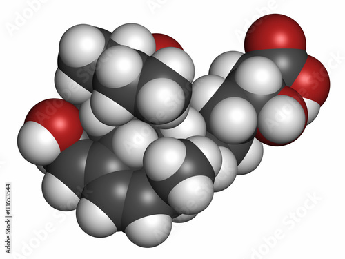 Pravastatin cholesterol lowering drug molecule.  photo