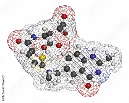 Raltitrexed cancer chemotherapy drug molecule. photo