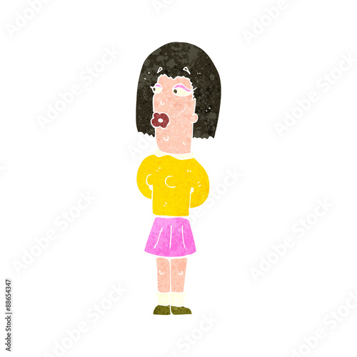 retro cartoon manly woman