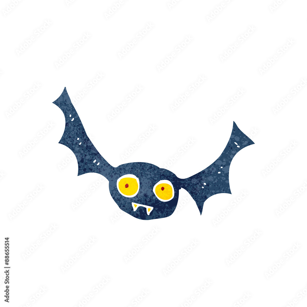 retro cartoon halloween bat