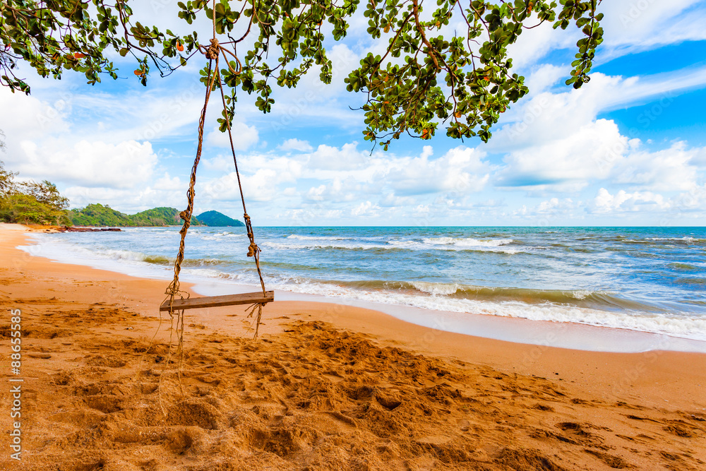 Swing on the beach and cloud at Chanthaburi, Thailand. Swing on the beach and cloud at Chanthaburi, Thailand.