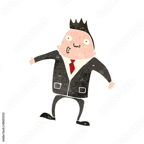 retro cartoon impressed businessman