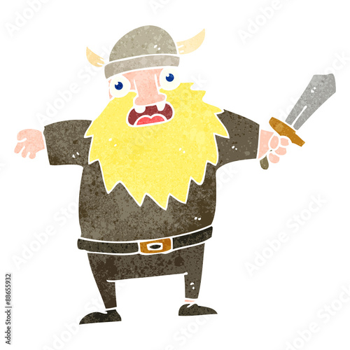 retro cartoon viking