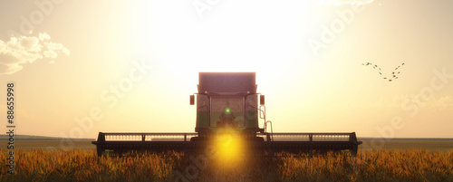 wheat harvester photo