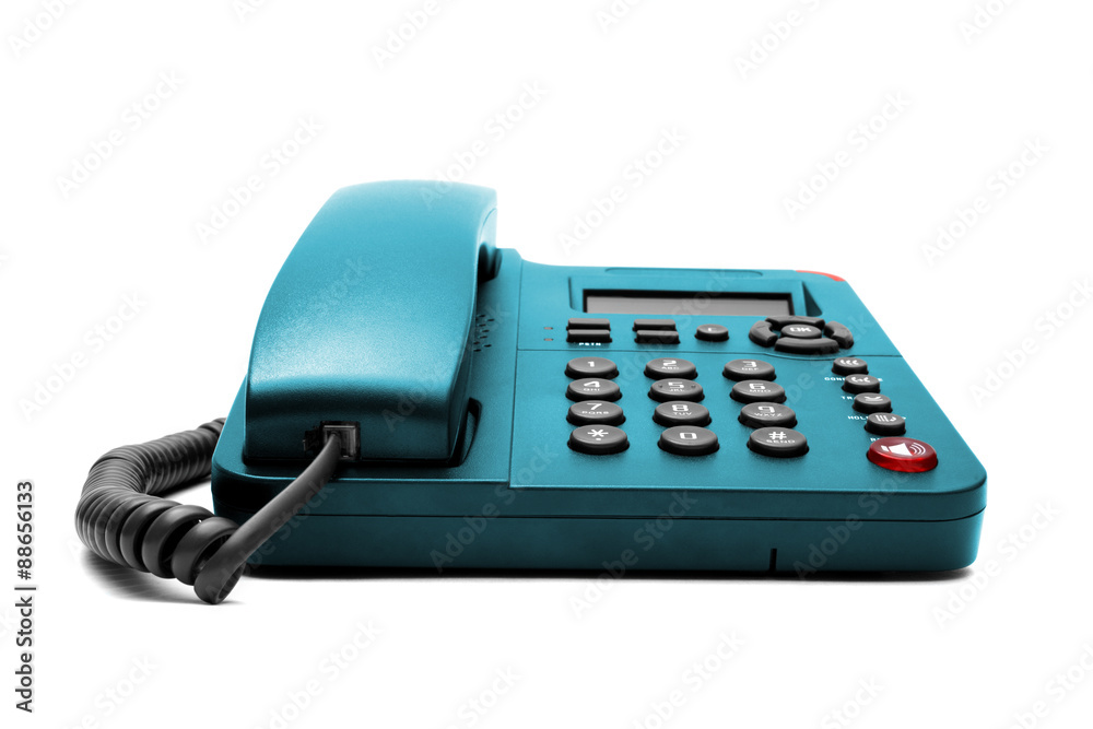 Blue phone isolated on white background Blue phone isolated on white background