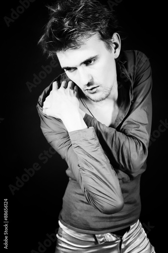 Portrait of handsome young men with stylish hairstyle