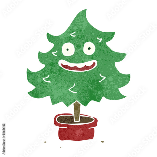retro cartoon christmas tree