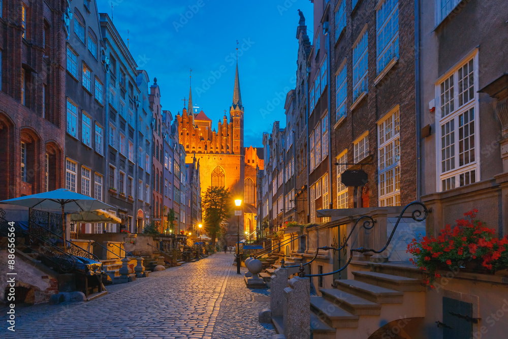 Mariacka street in Gdansk Old Town, Poland