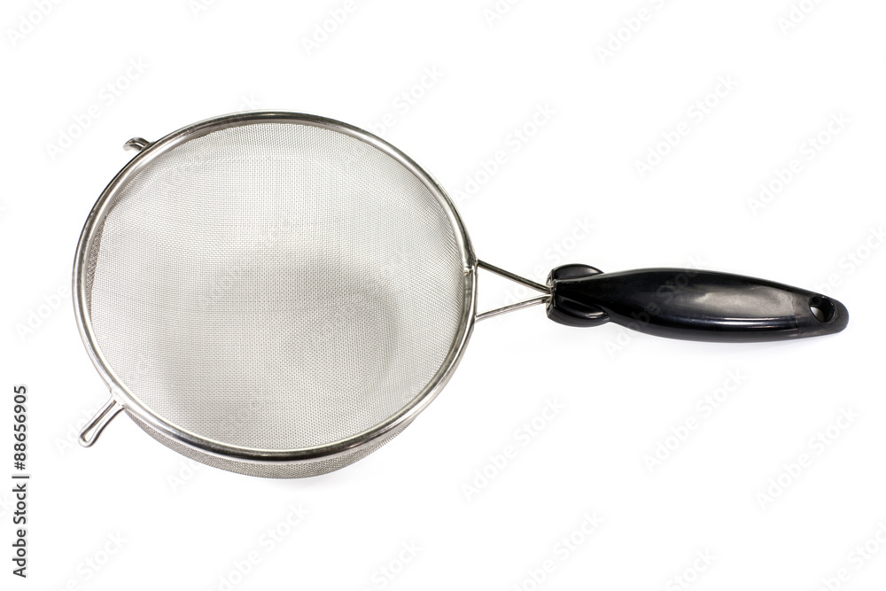Kitchen sieve isolated on white background.. Kitchen sieve isolated on white background..